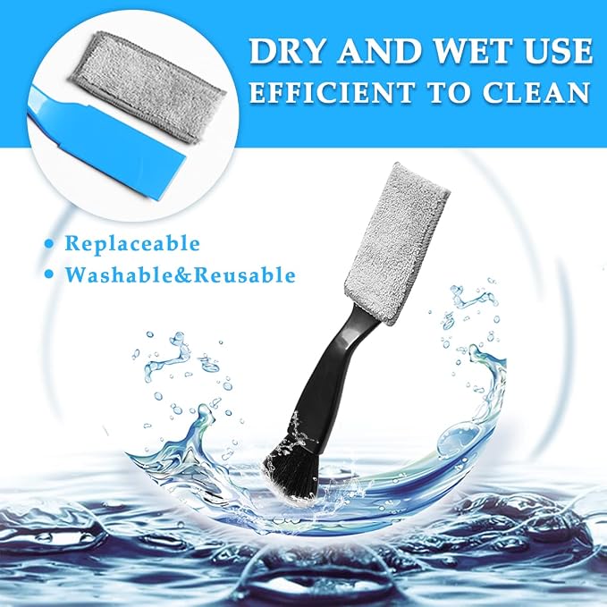 Ziciner 1 PC Double Head Brush for Car Clean, Soft Auto Interior Duster Detailing Brushes, Universal Vehicle Dashboard Screen, Air Vents, Computer etc Cleaning Tool Accessories (Black)