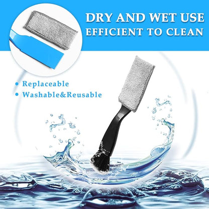 Ziciner 1 PC Double Head Brush for Car Clean, Soft Auto Interior Duster Detailing Brushes, Universal Vehicle Dashboard Screen, Air Vents, Computer etc Cleaning Tool Accessories (Black)