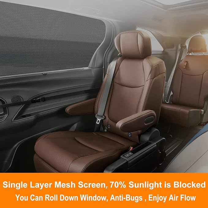 2 Packs Mesh Car Window Screen for MPV Sliding Door,Single Layer Sunshade for Large Square Car Truck Windows