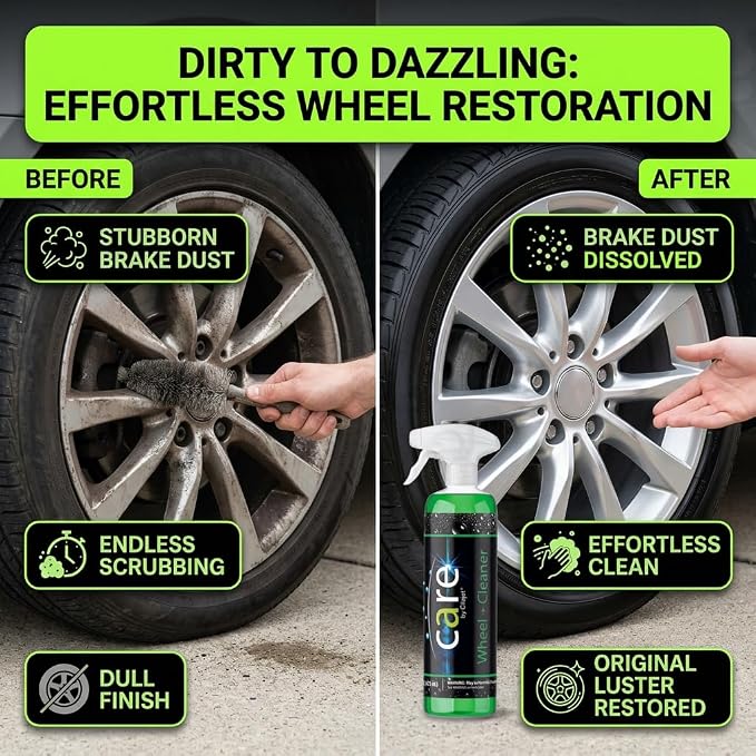 Care Wheel Cleaner, Car Cleaning Supplies, Auto Detailing Supplies, Removes Brake Dust, Grime, Safe for Various Wheel Finishes, 16 oz.
