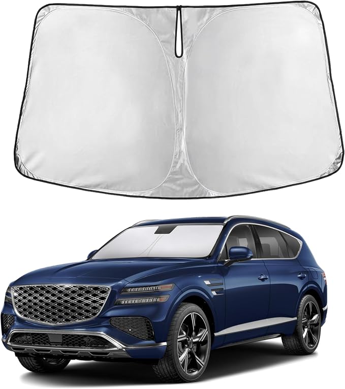 EcoNour Windshield Sunshade Compatible for Genesis GV80 2021-2023 2024 2025, Sun Visor for Front Windshield & Window Sun Shade Cover, UV Heat Blocker & Protector, Car Accessories