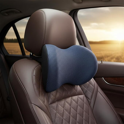 Really Cushiony Car Headrest Pillow, Car Pillow for Driving Seat with Adjustable Strap, Breathable Removable Cover & Ergonomic Design - Softness Office Travel Car Neck Pillow(Purple, 1PC)