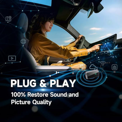 Jemluse Wireless CarPlay Adapter for Apple iPhone - Multi-User Seamless Connection for Convert Wired to Wireless Car Play Adapter - No Latency from iOS 10+ to Screen w/USB C (Silver)