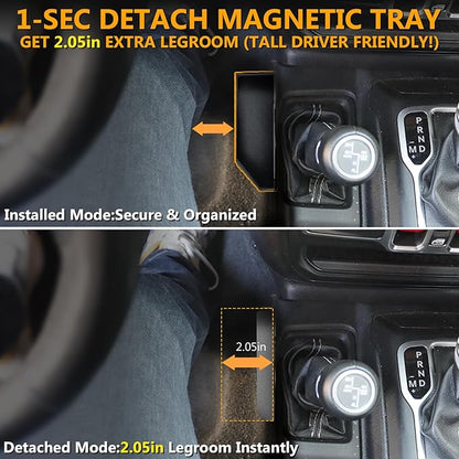 Upgrade Magnetic Metal Gear Shift Center Console Organizer for Jeep Wrangler Accessories and Jeep Gladiator JL JLU 2026 2025 2024-2018 Rubicon Sahara 4xe Storage Box Tray,Star Logo(Not for JK/JKU)