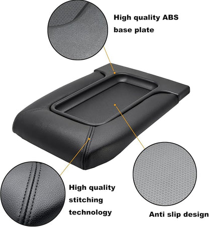 NHILES Center Console Lid Replacement Kit for 1999 2000 2001 2002 2003 2004 2005 2006 2007 Silverado/Avalanche/Suburban/Sierra/Yukon Replaces Number 19127364, 19127365, 19127366 (Black)