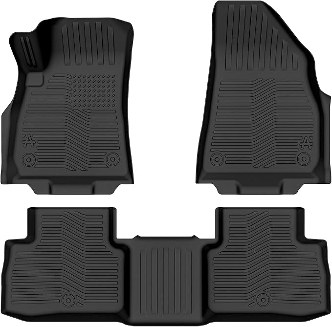 Auxko All Weather Floor Mats for 2026 Jeep Cherokee Hybrid & Jeep Recon & 2025 2026 Wangoneer S TPE Rubber Liners Accessories Odorless Anti-Slip Floor Mats Black