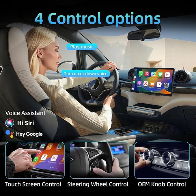 AI Box Wireless CarPlay & Auto Adapter - Plug & Play, Dual-Band WiFi, Bluetooth 5.4, 4K Video Support, Android 13.0 System, Compatible with Factory CarPlay & Android Auto （4GB RAM+32GB ROM）