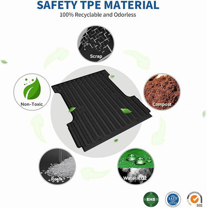 OEDRO Truck Bed Mat Fit for 2024 2025 2026 Toyota Tacoma 5FT, TPE All Weather Tacoma 5FT Heavy Duty Pickup Bed Liner Accessories, Black