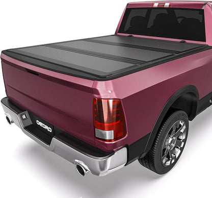 OEDRO Low-Profile Hard Tri-Fold Tonneau Cover Compatible with Dodge Ram 1500 New Body 2019 2020 2021 2022 2023 2024 2025 2026 5.7ft Bed Without Rambox, One-Handed Quick Release, Drainage Design