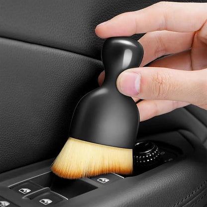 Car Brush, Car Interior Detailing Cleaning Soft Brush for Dashboard, AC Vents, Leather, Scratch-Free (Black,6)