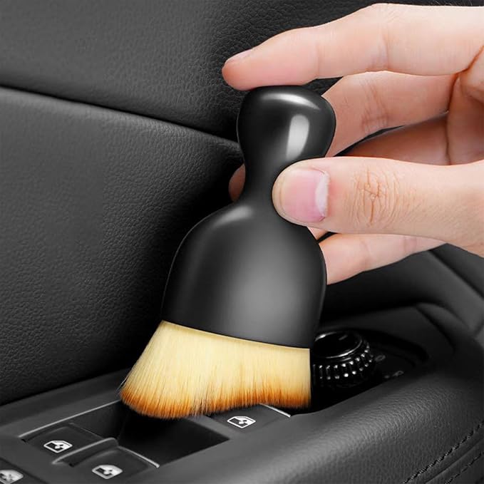 Car Brush, Car Interior Detailing Cleaning Soft Brush for Dashboard, AC Vents, Leather, Scratch-Free (Black,12)
