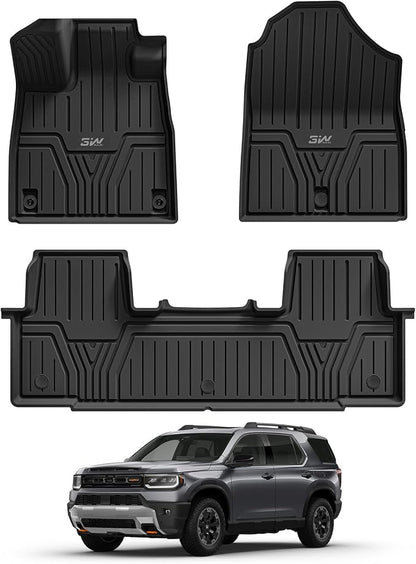 3W Floor Mats for Honda Passport 2026, All Weather TPE Custom Fit Passport Floor Liner 1st & 2nd Row, Cover Protector for 2026 Honda Passport Accessories, Black