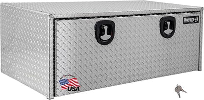 Buyers Products 1705120 Diamond Tread Aluminum Underbody Truck Tool Box, 18 x 24 x 48, Made in USA, .100 in. Thick, Corrosion Resistant, Locking Compression Latch, Secure Storage for Work Trucks