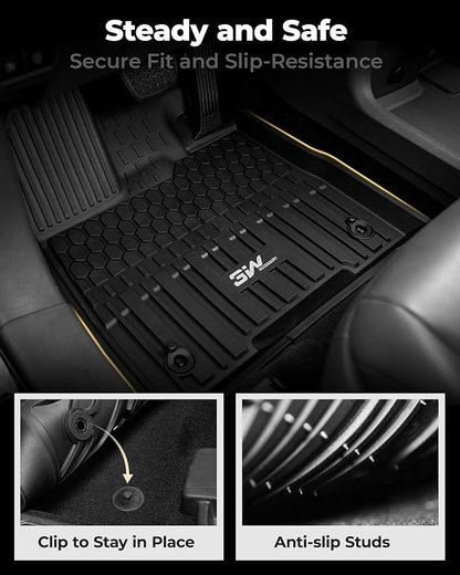 3W Floor Mats for Toyota Sienna 2021-2026 (Only for 7 Seat & Not Fit 25-26 Platinum Edition), TPE All Weather Custom Fit Floor Liner for Sienna XLE/XSE/Limited/Woodland Edition 1st, 2nd and 3rd Row