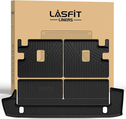 LASFIT Cargo & Backrest Mats for Toyota 4Runner 2010-2024 (Only for 7 Seats), All Weather Custom Fit Cargo Liner for Toyota 4 Runner TPE Mats Seatback Mat & Trunk Mat, Black