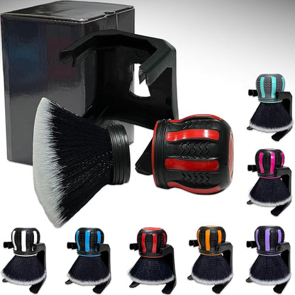 Ultra Soft Detailing Brush, Handle XL Brush - Ultra Soft Bristles, Multi-Color Handles, Removable Brush Heads, with Storage Rack, Covers Large Area Inside or Outside Vehicles(Red)