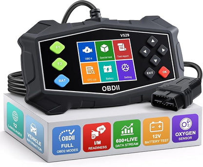 OBD2 Scanner Diagnostic Tool, EXTRACTME Car Scanner with Battery Tester, Engine Light, Data Stream, I/M Readiness, Mode 6/8, Professional Code Readers & Scan Tools for OBDII 12V Vehicles 1996+