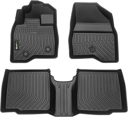 Floor Mats Custom for Ford Explorer 2015-2019 All Weather Protection TPE Heavy Duty Non-Slip Automotive Floor Liners Fits Front& 2nd Row Explorer Accessories, Black