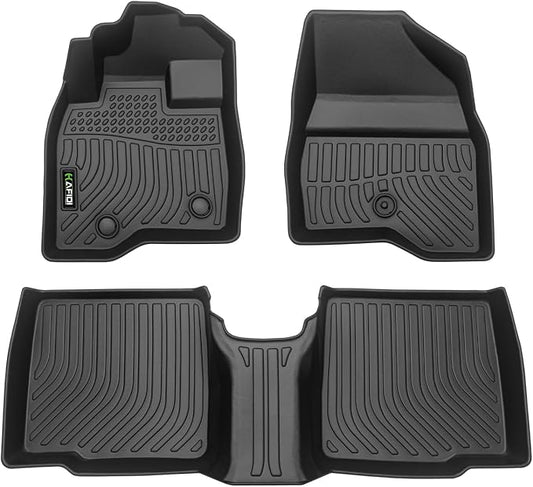 Floor Mats Custom for Ford Explorer 2015-2019 All Weather Protection TPE Heavy Duty Non-Slip Automotive Floor Liners Fits Front& 2nd Row Explorer Accessories, Black
