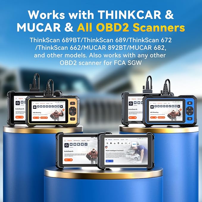 THINKCAR 12+8 Pin Connector to OBD2 Adapter for Chrysler, Security Gateway Bypass Cable for FCA SGW Vehicles for Diagnostic, Works with All OBD2 Scanners,for Dodge,for Jeep,for Ram,for Fiat Year 2018+