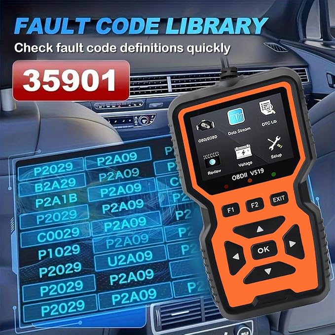 OBD2 Scanner Diagnostic Tool - Check Engine Light Code Reader, Reset Function, Data Stream, I/M Readiness, Full Features, Modes 6 & 8, for All 1996+ Vehicles, Automotriz Scanner