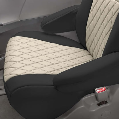 FH Group Custom Fit Car Seat Covers Specifically Made for 2011-2020 Toyota Sienna 7-8 Seater with Ultraflex Neoprene Water Resistant Automotive Seat Covers - Front Set Beige