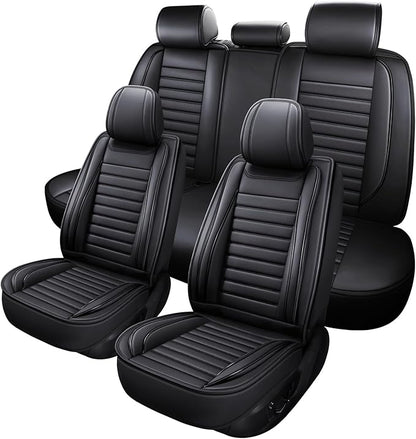 MINGBRON Car Seat Covers,Car Seat Protector Waterproof,Seat Covers Full Set, Car Seat Protectors,Automotive Seat Covers Fit for Most Cars Black