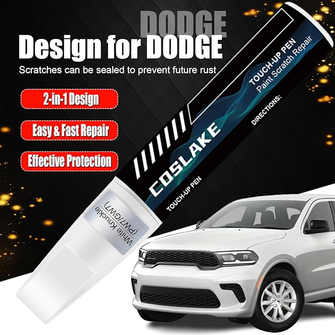 Car Touch Up Paint(After Dark(PPS/LPS)) for Dodge, Car Paint Scratch Repair Kit, Quick & Easy Solution to Repair, Scratch Remover Pen with 2PCS Disposable Micro Applicators