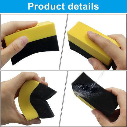 6 Pcs Wet Tire Shine Applicator Pad, Multi-Surface Polishing Sponges, Tire Applicator Dressing Shine Sponge for Car Glass, Painted Steel, Porcelain