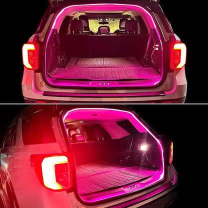 HOLDCY Car LED Strip Lights - Trunk Cargo Ambient Lighting, Pink 10000K, 118.11 inches Flexible Cuttable LED Light Strip, Easy Install, Waterproof, Universal Fit for Car Trunks, SUVs, and Vans