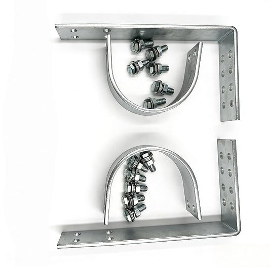 Universal Bolt-On Adjustable Driveshaft Safety Loop, White Zinc Steel, Heavy Duty Tail Shaft Loop Kit with Hardware
