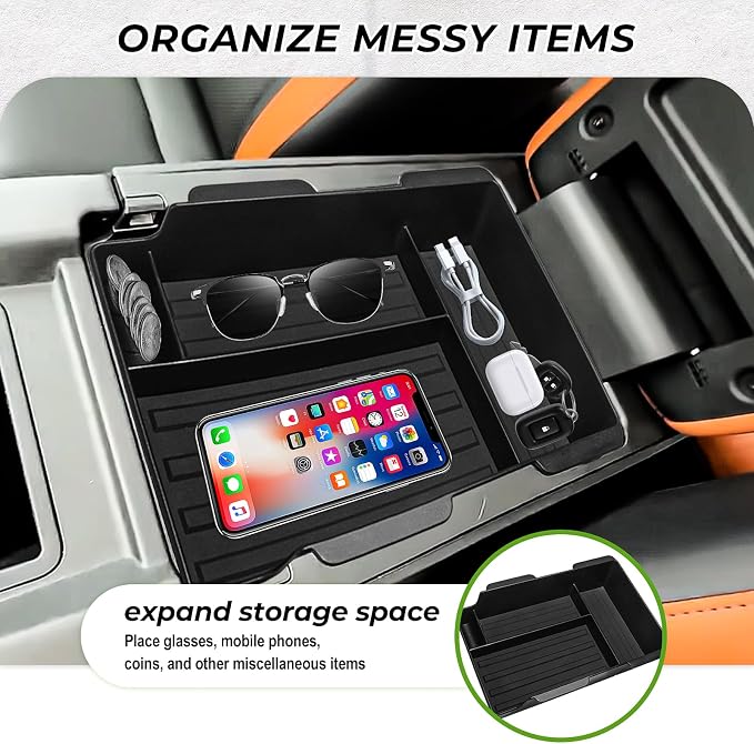 Center Console Organizer Fit for Honda Prologue EV 2024 2025, for Acura ZDX 2024 2025 Armrest Middle Storage Box Arm Rest Tray Interior Accessories