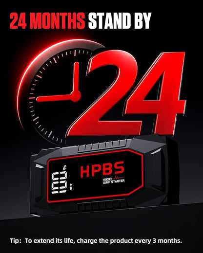 Car Battery Jump Starter, 7000A Peak Jump Starter Battery Pack for Up to All Gas and 10L Diesel Engines, 12V Portable Jump Starter Box with 3.0" LCD Display(Dark Red)