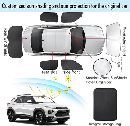 TINGLU Window Shades for Chevrolet Trailblazer 2021-2025 2026 Accessories Car Side Full Windows Rear Windshield Sun Shade Sun UV Rays & Privacy Protection for Camping,Napping 6PCS