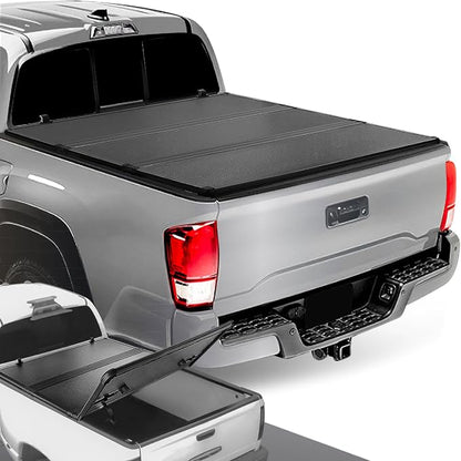 DNA MOTORING New Upgrade Truck Bed Top Hard Solid Tri-Fold Tonneau Cover Compatible with 05-15 Toyota Tacoma 6Ft Bed, TTC-HARD-052