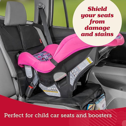 Lusso Gear Car Seat Cover & Protector - 2-Pack Waterproof Non-Slip Protector - Mesh Pocket Organizer - Universal Fit for Convertible & Toddler Car Seats, Black