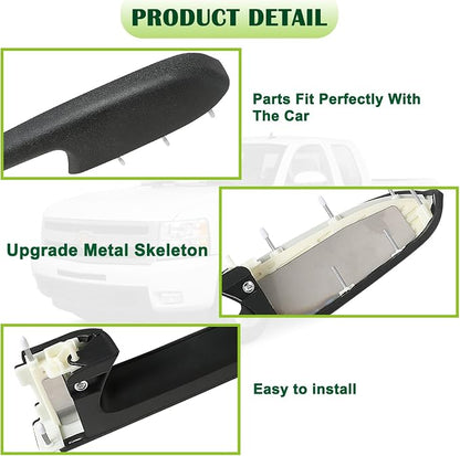 Upgraded Door Armrest Repair Kit Left Driver Side Door Panel Handle Black Compatible with 2010-2014 Chevy Silverado GMC Sierra 1500 2500HD 3500HD Replaces 22818465