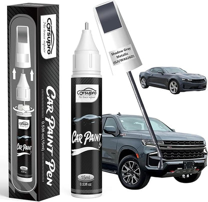 Shadow Gray Metallic(GJI/WA626D) for Chevrolet Touch Up Paint Pen, 2 in 1 Car Scratch Remover with Pen Tip and Brush, Precise Color Match for Car Paint Scratch Repair, Quickly and Easily Fix Chips and Nicks