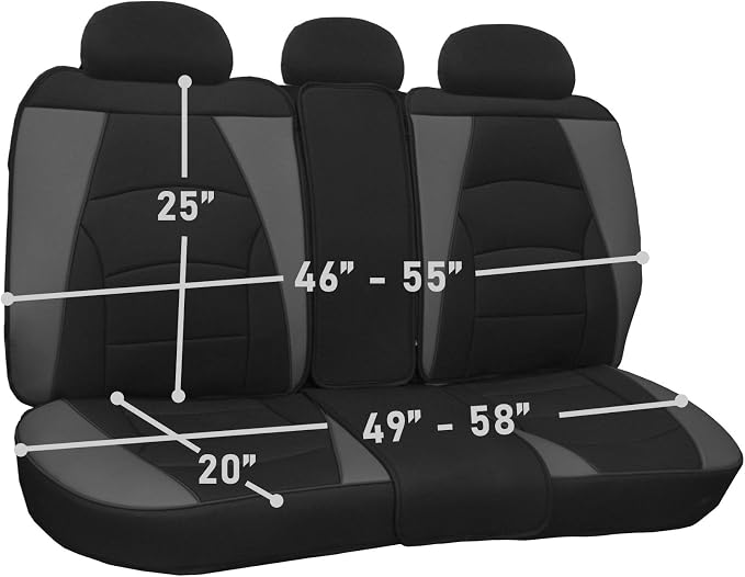 FH Group Ultra Comfort Highest Grade Faux Leather Full Set Cushion Pads Car Seat Covers for Front and Rear- Fit Most Car, Truck, SUV, or Van (Solid Beige)