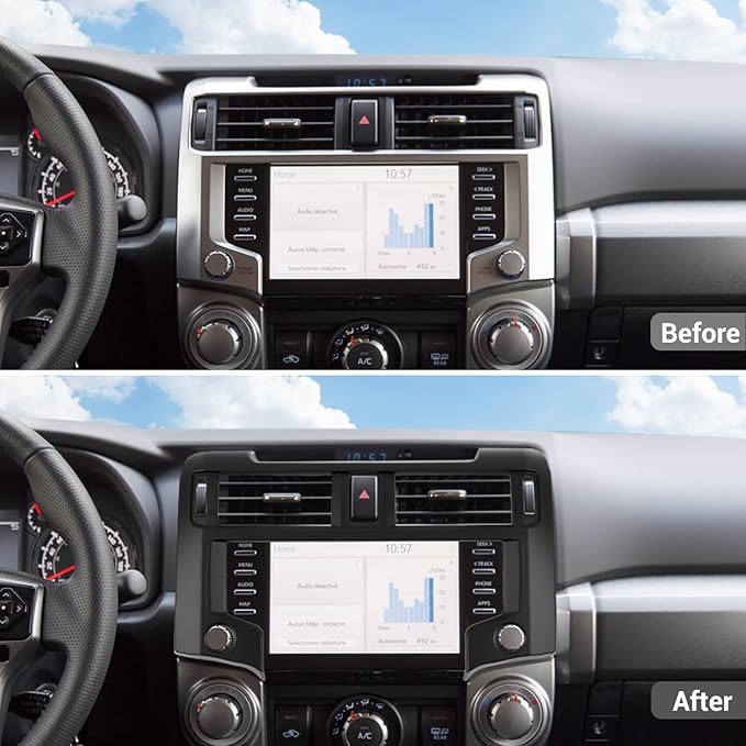 Hoolcar Dashboard Center Console Navigation Trim Panel Decoration GPS Interior Cover Trim Accessories Compatible with 2020-2023 2024+Toyota 4Runner, Matte Black