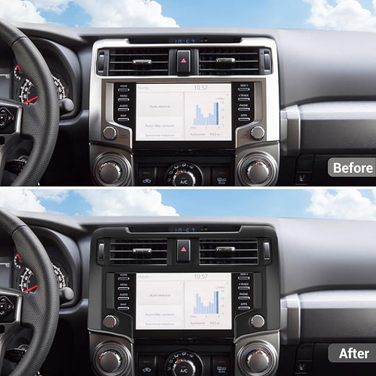 Hoolcar Dashboard Center Console Navigation Trim Panel Decoration GPS Interior Cover Trim Accessories Compatible with 2020-2023 2024+Toyota 4Runner, Matte Black