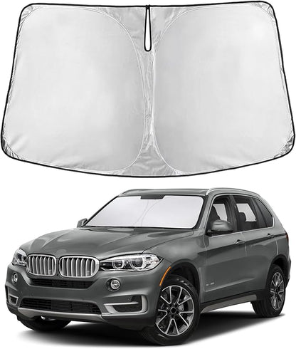 EcoNour Windshield Sunshade Compatible for BMW X5 2014-2016 2017 2018, Sun Visor for Front Windshield & Window Sun Shade Cover, UV Heat Blocker & Protector, Car Accessories