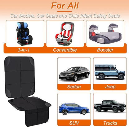 Husfunov Car Seat Protector,2Pack Car Seat Cushion,with Thickest Padding and Non-Slip Backing,Waterproof 600D Fabric Car Seat Covers with Storage Pockets for Baby for Baby、Pet and All Types of Cars