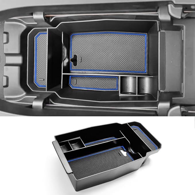 CDEFG 2023 2024 2025 2026 CX-50 Center Console Organizer Tray for 2023 2024 2025 2026 Mazda CX-50 Middle Console Armrest Storage Box 2023-2026 CX50 Accessories(Blue)