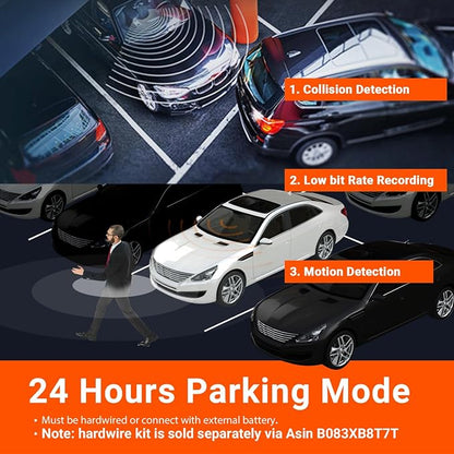 VANTRUE N4 3 Channel Dash Cam, 4K+1080P Dual Channel, 1440P+1440P+1080P Front Inside Rear Three Way Triple Car Dash Camera, IR Night Vision, Capacitor, 24 Hours Parking Mode (Renewed)