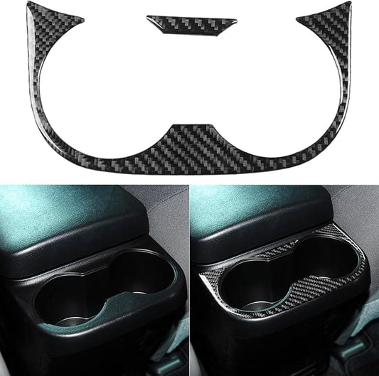 NVCNX Real Premium Carbon Fiber for Toyota 2nd Gen Tacoma Accessories 2005-2015 2006 2007 2008 2009 2010 2011 2012 2013 2014 Car Armrest Rear Cup Holder Cover Interior Trim Sticker Decal 2PCs