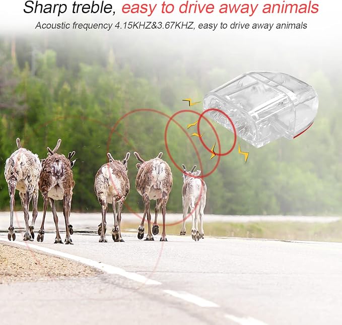 2Pack Car Deer Warning Whistle Devices, Deer Whistles for Car, Horns Sensor Alerts Gadgets for Avoids Collisions, Deer Warning Devices Animal Alert for Vehicles & Motorcycles (Clear)