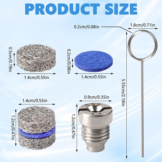 1.1 Orifice Foam Cannon Snow Maker Nozzle Foam Cannon Orifice Orifice for Foam Cannon and Foam Maker Thread Nozzle Tips Mesh Filter for Snow Foam Lance with Cleaning Tools 3000PSI 2 Packs