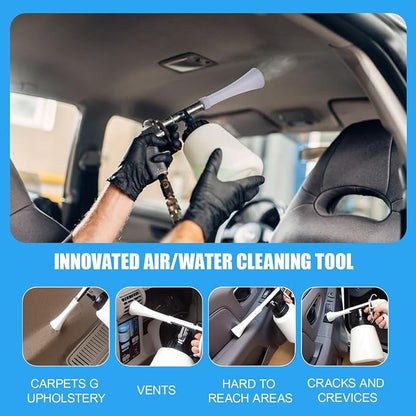 Maintenance Rebuild Kit for Classic Car Cleaning Gun Parts Z-010 and Blow Out Tool Z-014 Maintenance Replacement Part for Car Spraying Clean Gun Class Products and conical Replacement Part White-1 Set