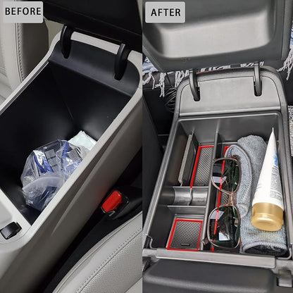 HGWEI Center Console Organizer Compatible with 2022-2024 Hyundai Tucson & Santa Cruz 2022-2025 Interior Accessories Armrest Storage Box Insert Tray (Not for 2025 Limited/Hybrid/Plug-in Hybrid) Red
